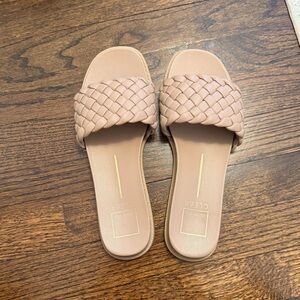 Dolce Vita Woven Slide Sandals in Blush
